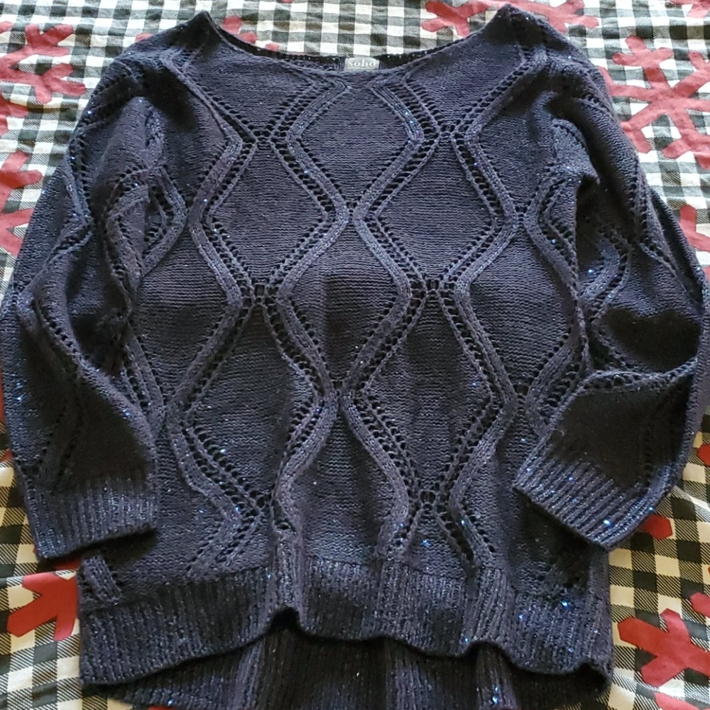 NEW new York & compandark blue knit sweater